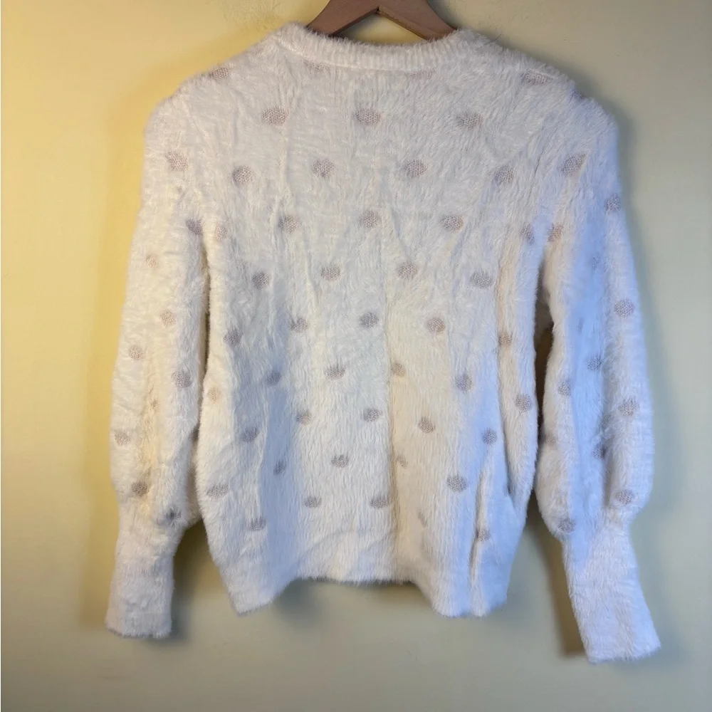 Marine Layer Arielle Women's Cream Sparkling Polka Dot Sweater Size XS